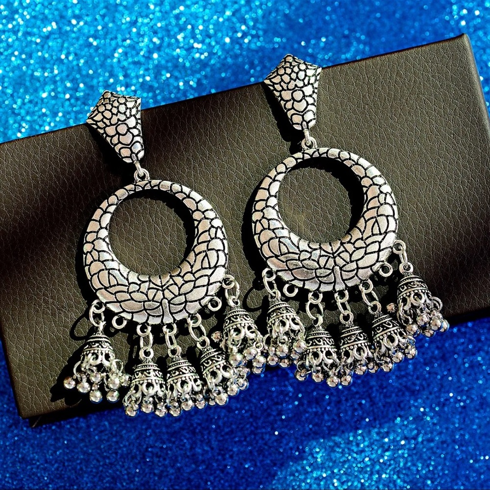 Women Ethnic Dangle Earring Sets Women Vintage Silver